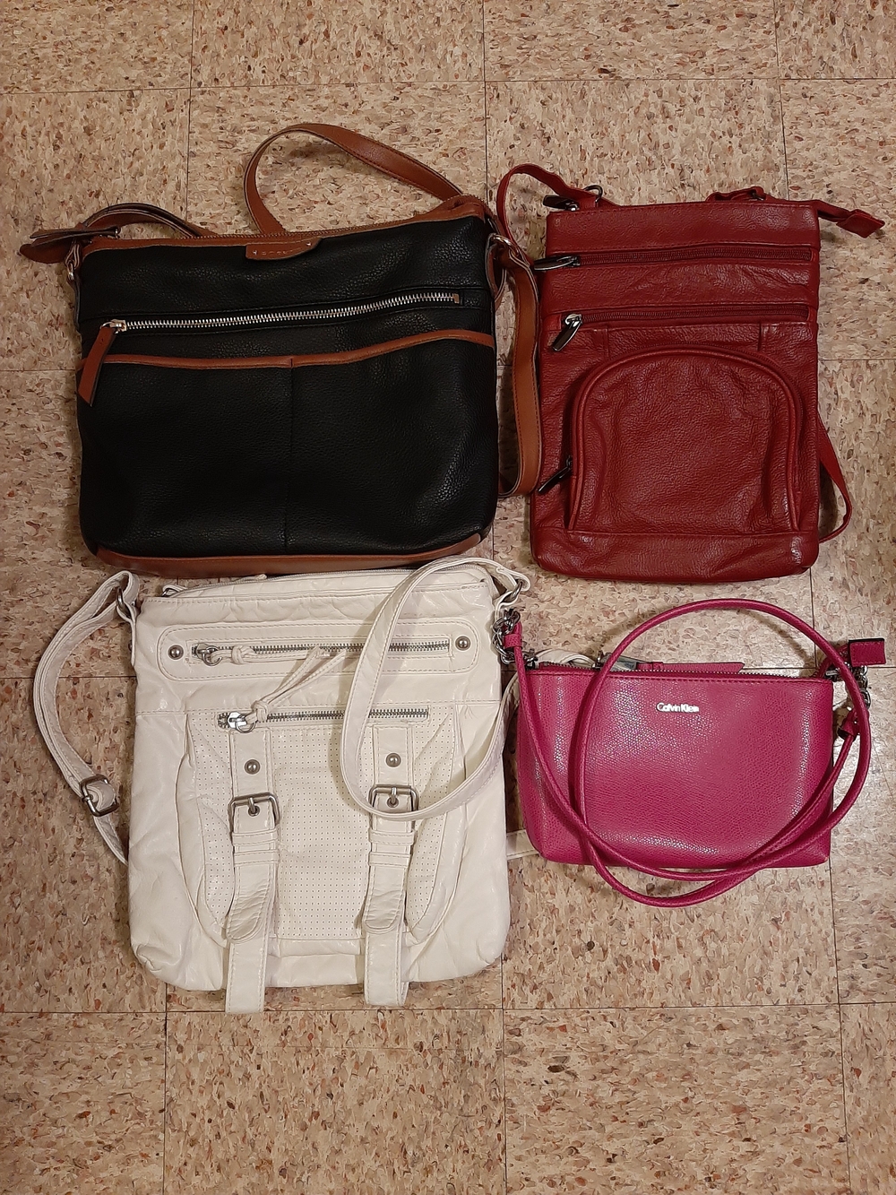 Calvin Klein Rosetti Maurice Faux Leather Crossbody Bags Adjustable Straps Lot 4